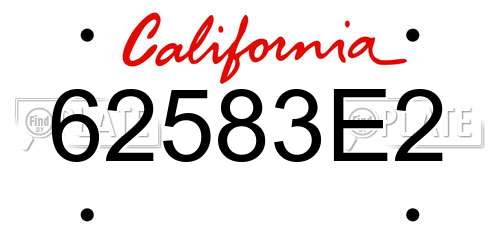 62583E2 California License Plate