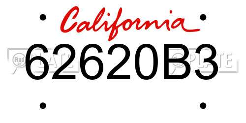 62620B3 California License Plate