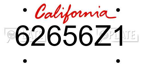 62656Z1 California License Plate