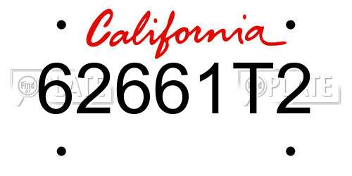 62661T2 California License Plate
