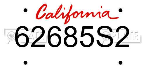62685S2 California License Plate