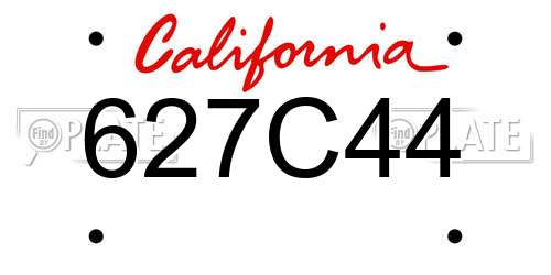 627C44 California License Plate