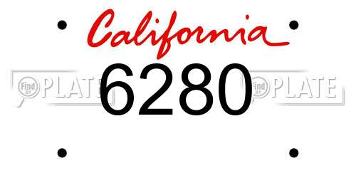 6280 California License Plate