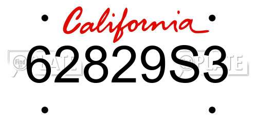 62829S3 California License Plate