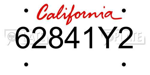 62841Y2 California License Plate