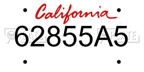 62855A5 California License Plate