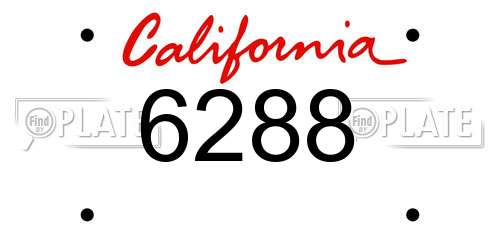 6288 California License Plate