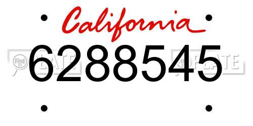 6288545 California License Plate