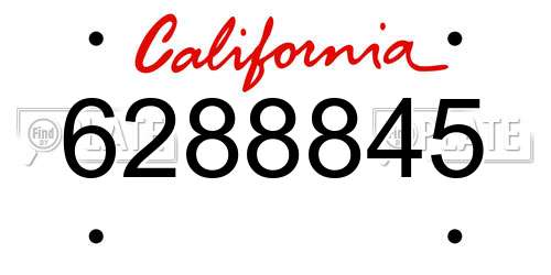 6288845 California License Plate