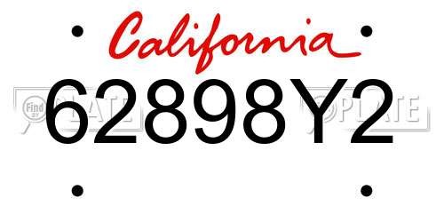 62898Y2 California License Plate