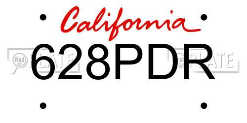 628PDR California License Plate
