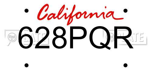 628PQR California License Plate