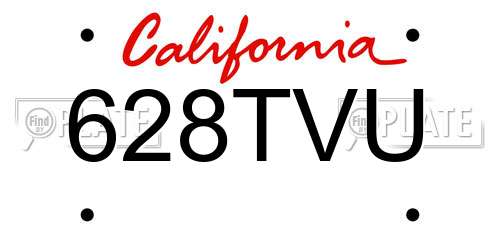 628TVU California License Plate