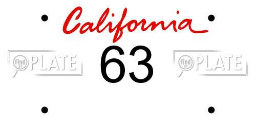 63 California License Plate