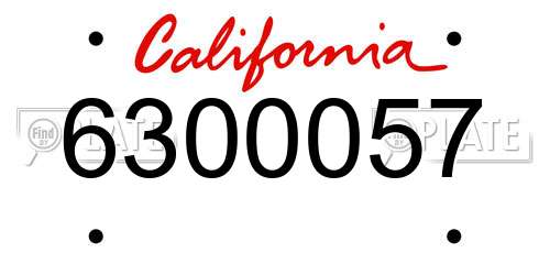 6300057 California License Plate