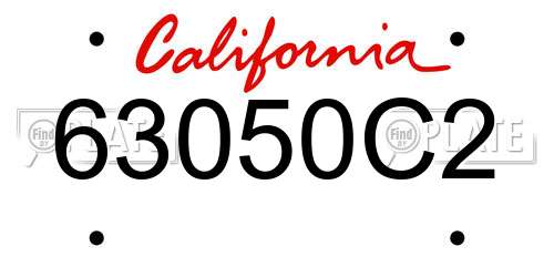 63050C2 California License Plate