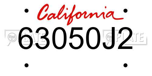 63050J2 California License Plate