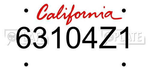 63104Z1 California License Plate