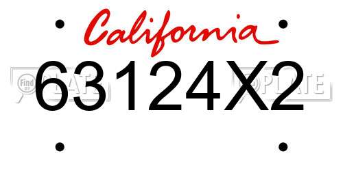 63124X2 California License Plate