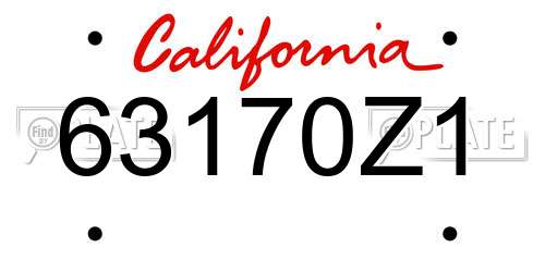 63170Z1 California License Plate