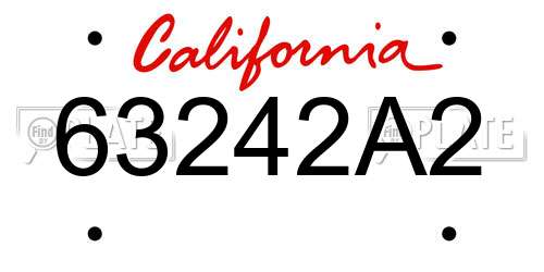 63242A2 California License Plate