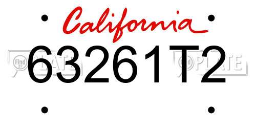 63261T2 California License Plate