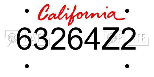 63264Z2 California License Plate