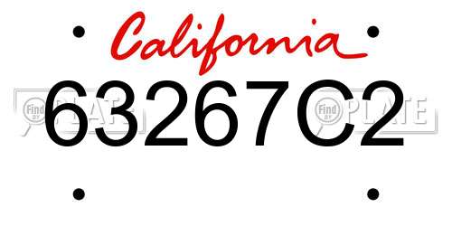63267C2 California License Plate