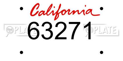63271 California License Plate
