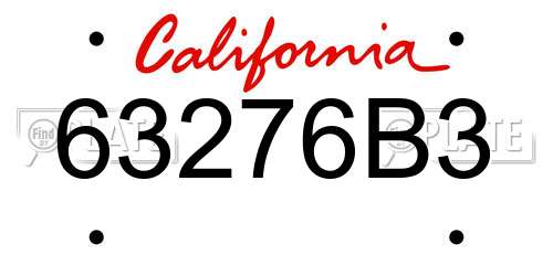 63276B3 California License Plate