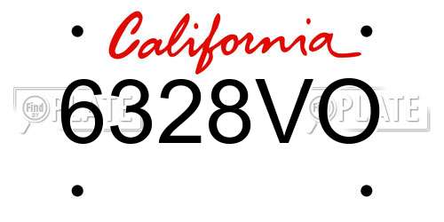 6328VO California License Plate