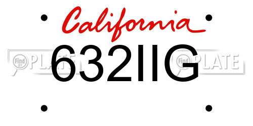 632IIG California License Plate