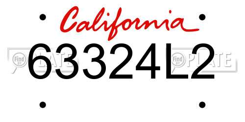 63324L2 California License Plate