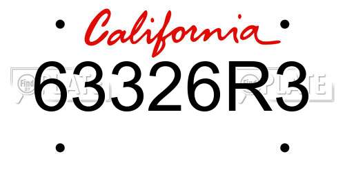 63326R3 California License Plate