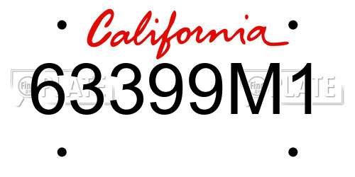 63399M1 California License Plate