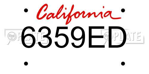 6359ED California License Plate
