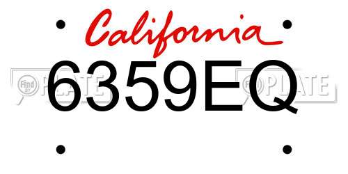 6359EQ California License Plate