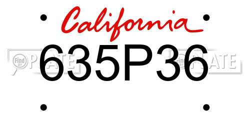 635P36 California License Plate