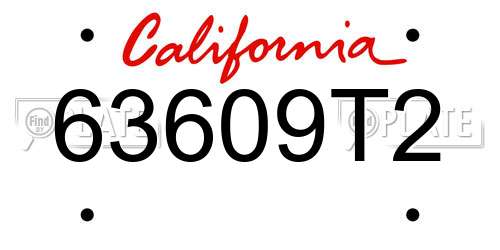 63609T2 California License Plate