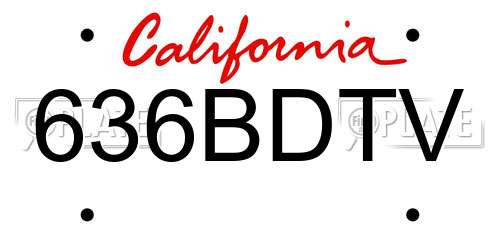 636BDTV California License Plate