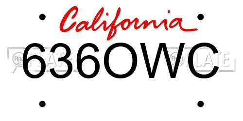 636OWC California License Plate