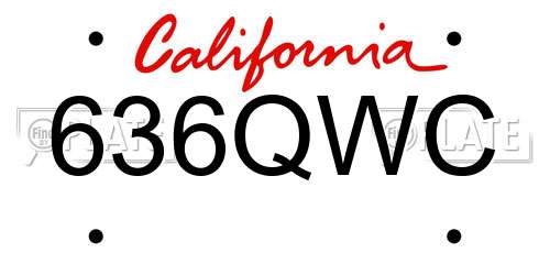 636QWC California License Plate