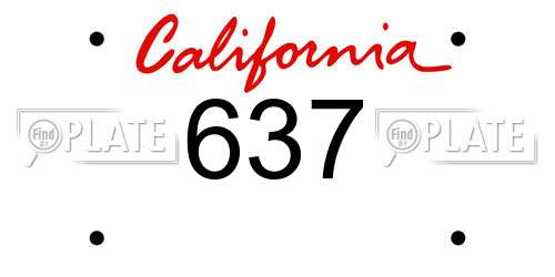637 California License Plate