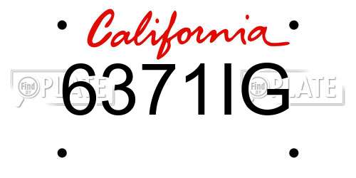 6371IG California License Plate