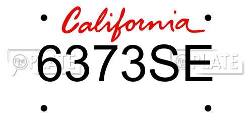 6373SE California License Plate