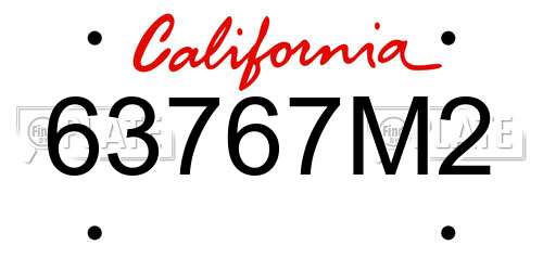 63767M2 California License Plate