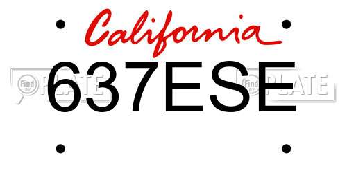 637ESE California License Plate