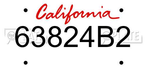 63824B2 California License Plate