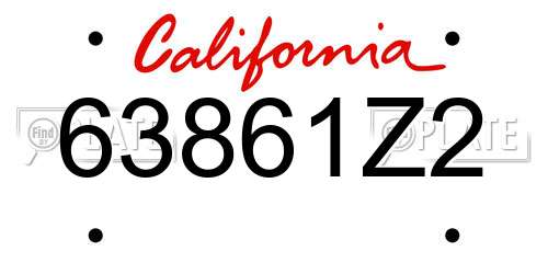 63861Z2 California License Plate