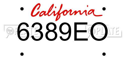 6389EO California License Plate